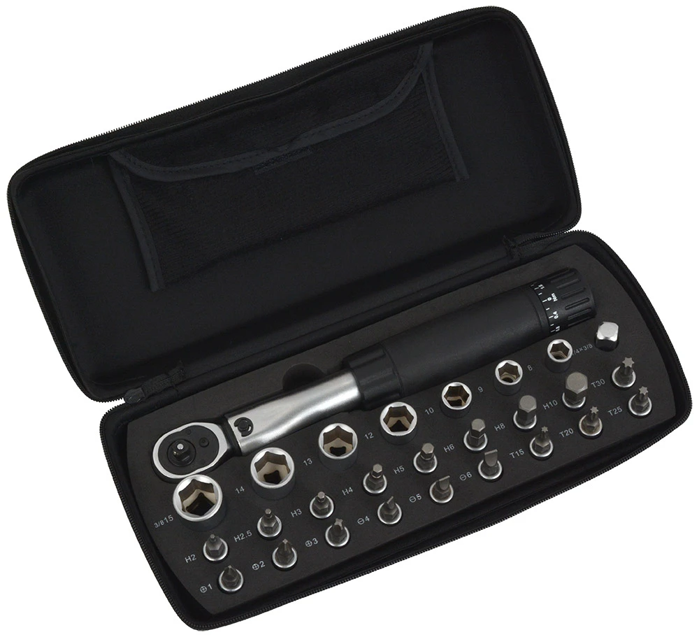 Clé Dynamométrique Comp 1/4" 2-24 Nm + Sélection D'embouts 25 Pièces